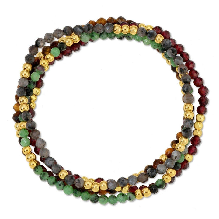 Assorted Stone Or Shell Stretch Bracelets With Beads