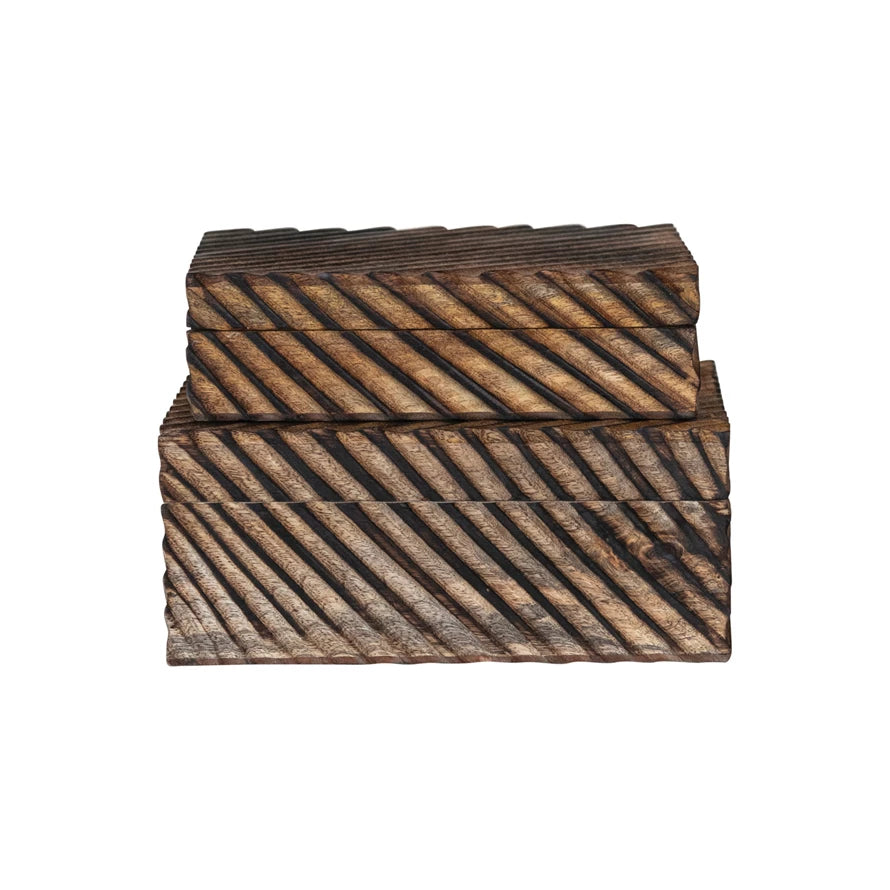 Carved MDF & Mango Wood Nesting Boxes