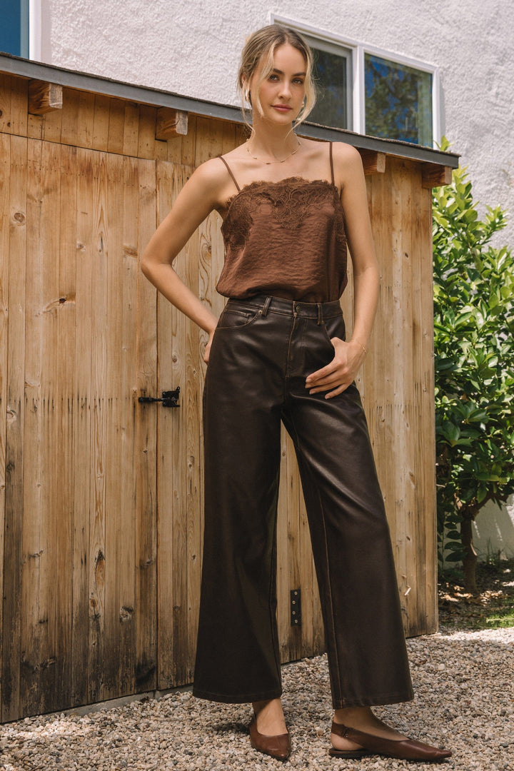 Distressed PU Pants