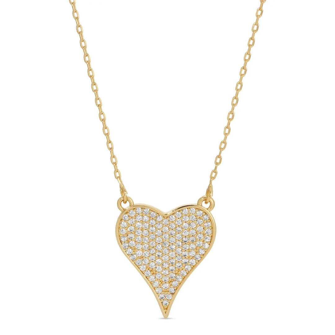 Pave Heart necklace Gold