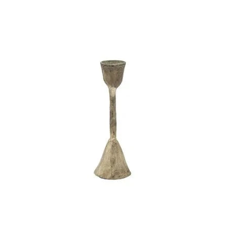 1-3/4" Round x 6"H Hand-Forged Metal Taper Holder, Antique Silver Finish
