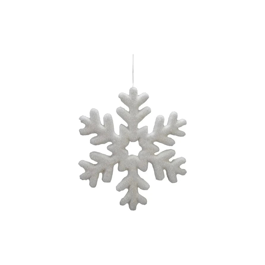 19-3/4"W x 19-3/4"H Flocked Foam Snowflake Ornament, White