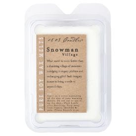 1803 Candles Snowman Village scented soy wax melts in white clamshell packaging