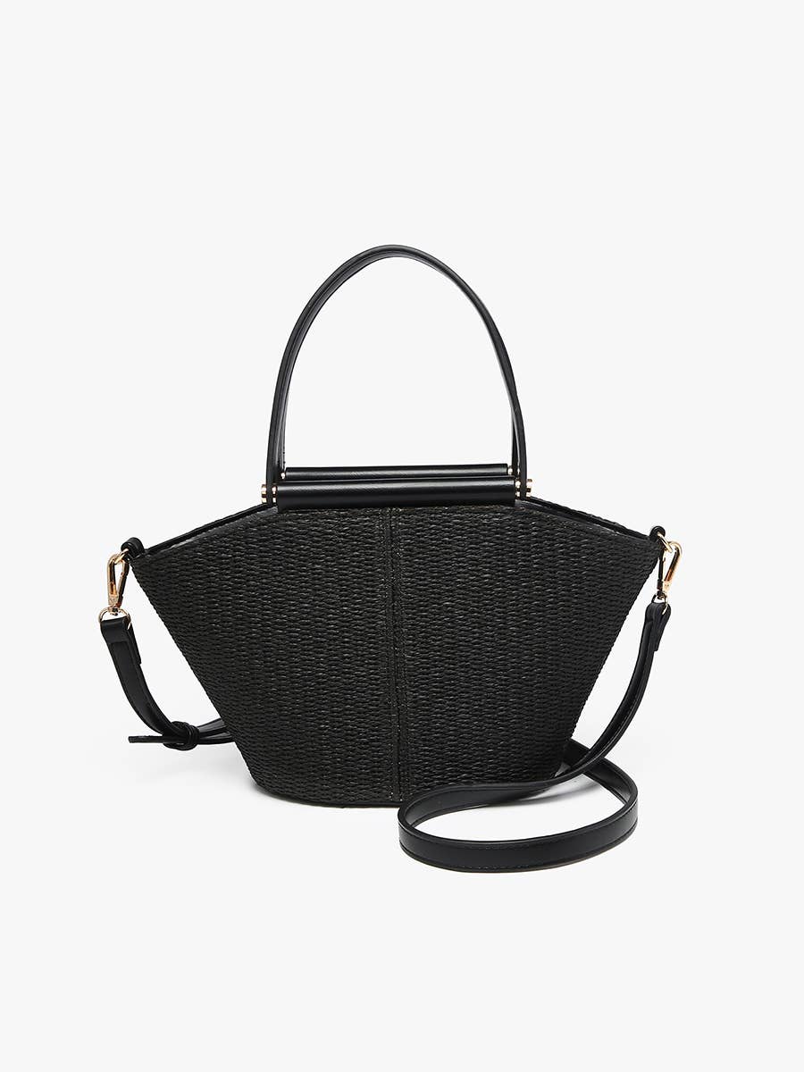M2829 Raelynn Small Straw Tote w/ Dual Handles & Crossbody Strap