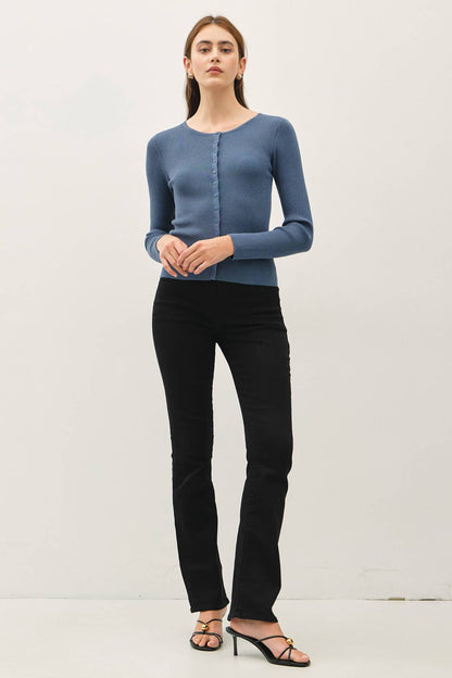 Ribbed Button Up Cardigan