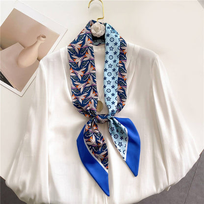FASHIONABLE DOUBLE-LAYER RIBBON ANGLED HEAD SCARF_CWASC1515