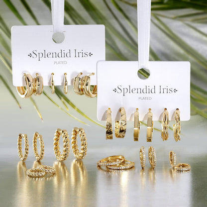 Gold Earring Combo 3, Simple Assorted Huggies