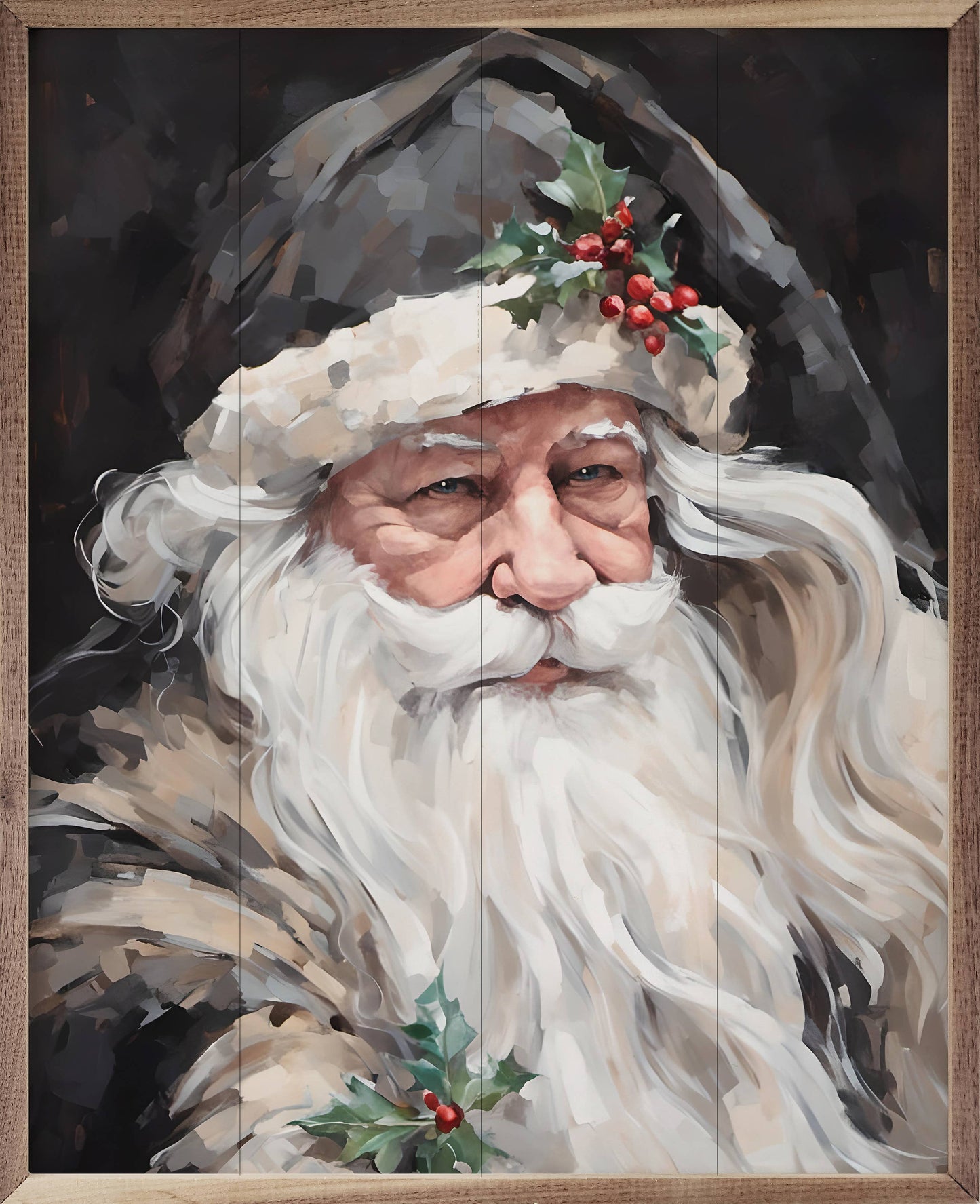 Wise Grayscale Santa Art Print