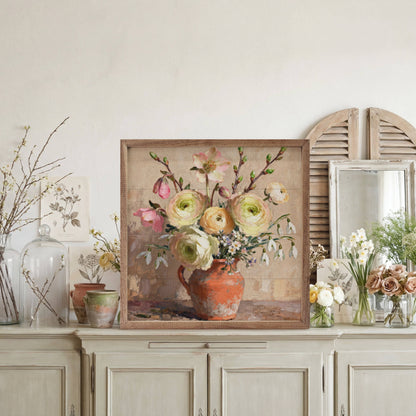 Early Spring Bouquet Wooden Art Print