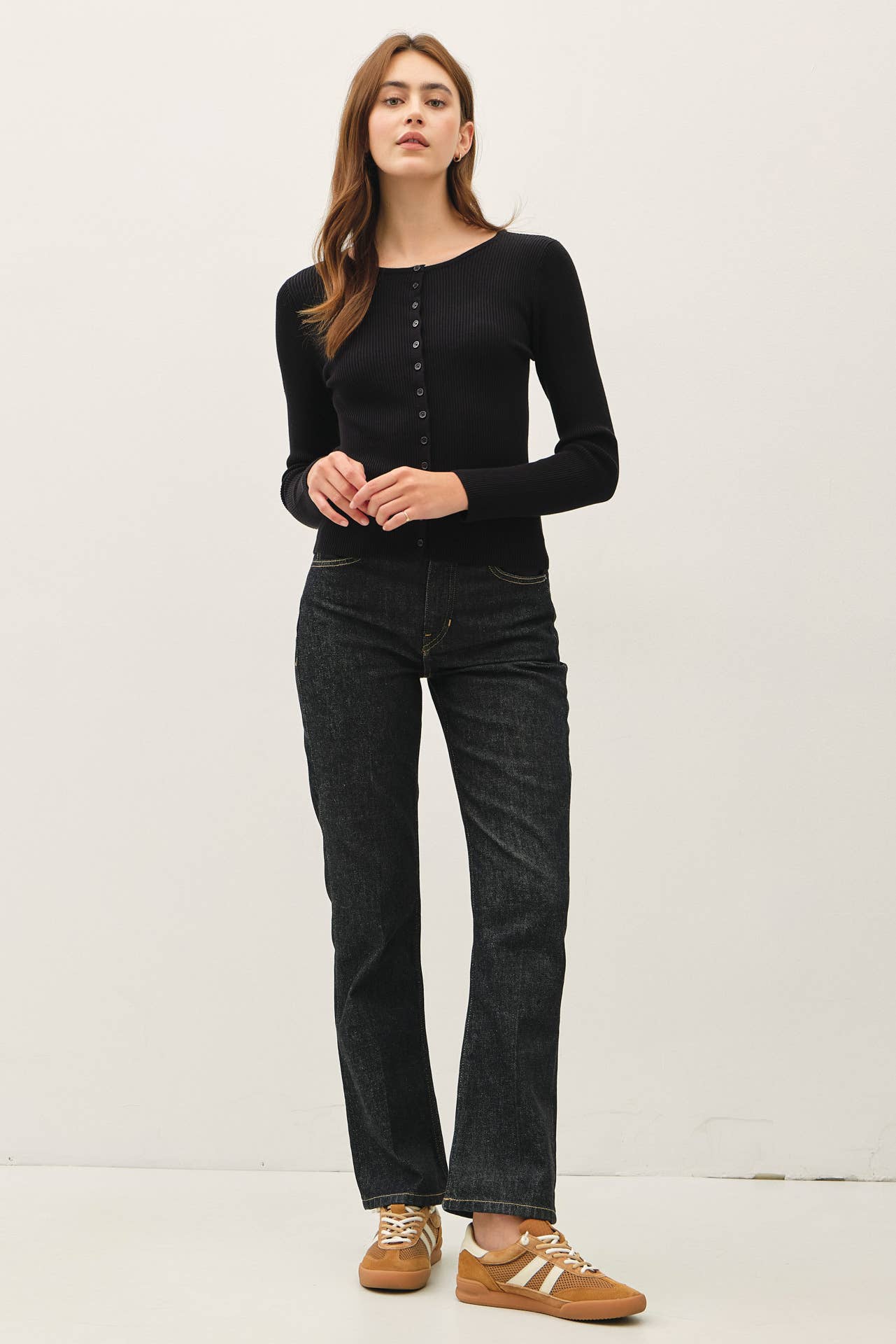 Ribbed Button Up Cardigan