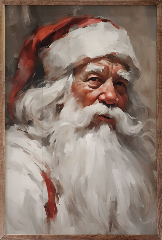 Santa Portrait In White Art Print