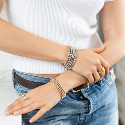 Two-Tone Stretch Bracelet 3mm/5mm