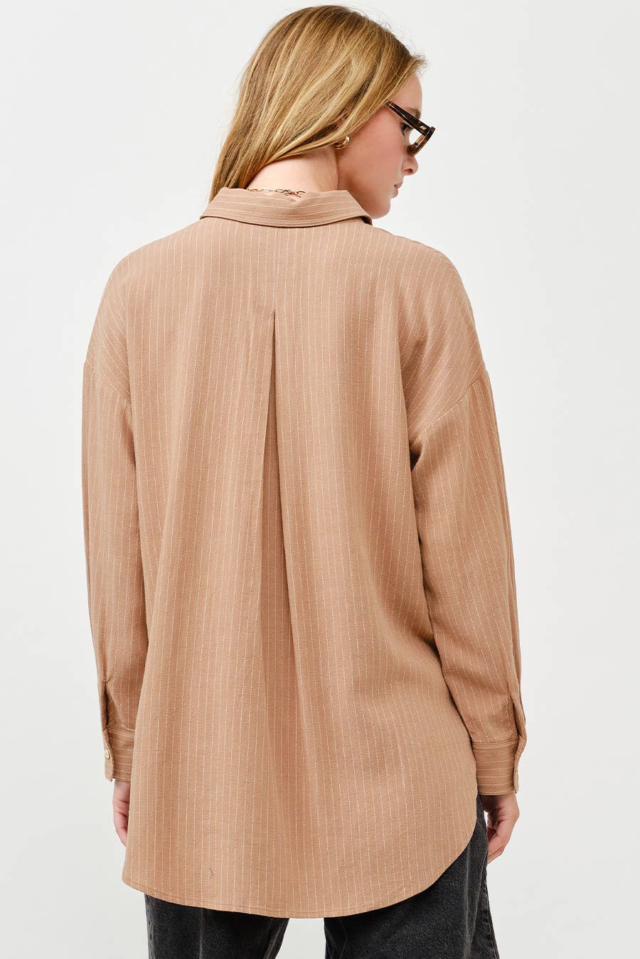Stripe Linen Shirt Top