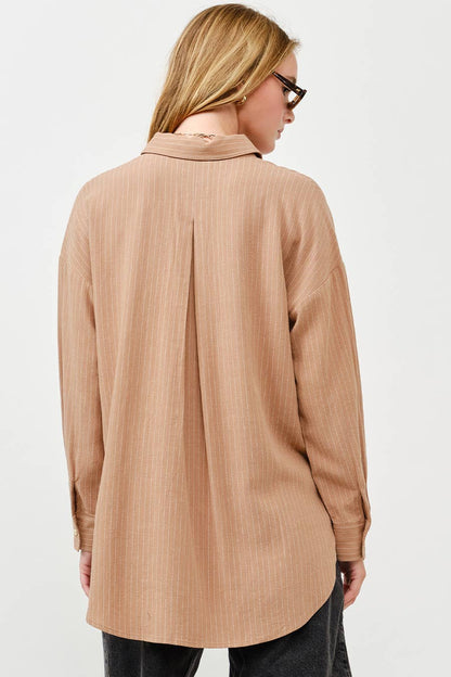 Stripe Linen Shirt Top