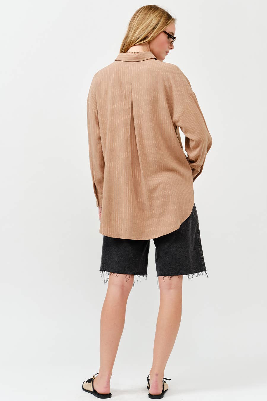 Stripe Linen Shirt Top