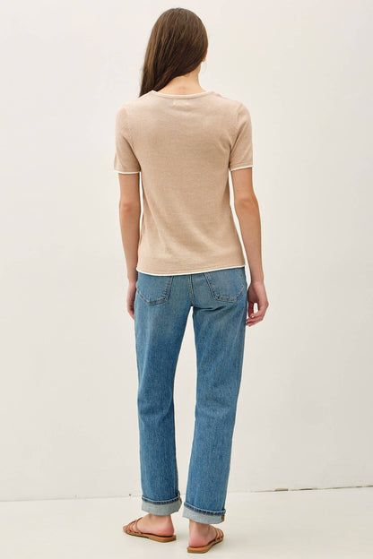 Faux Layered Short Sleeve