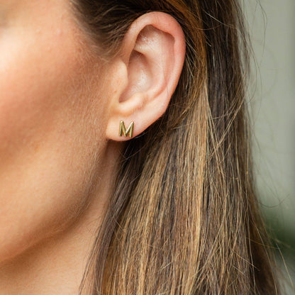 Initial Studs on Velvet Gift Tag