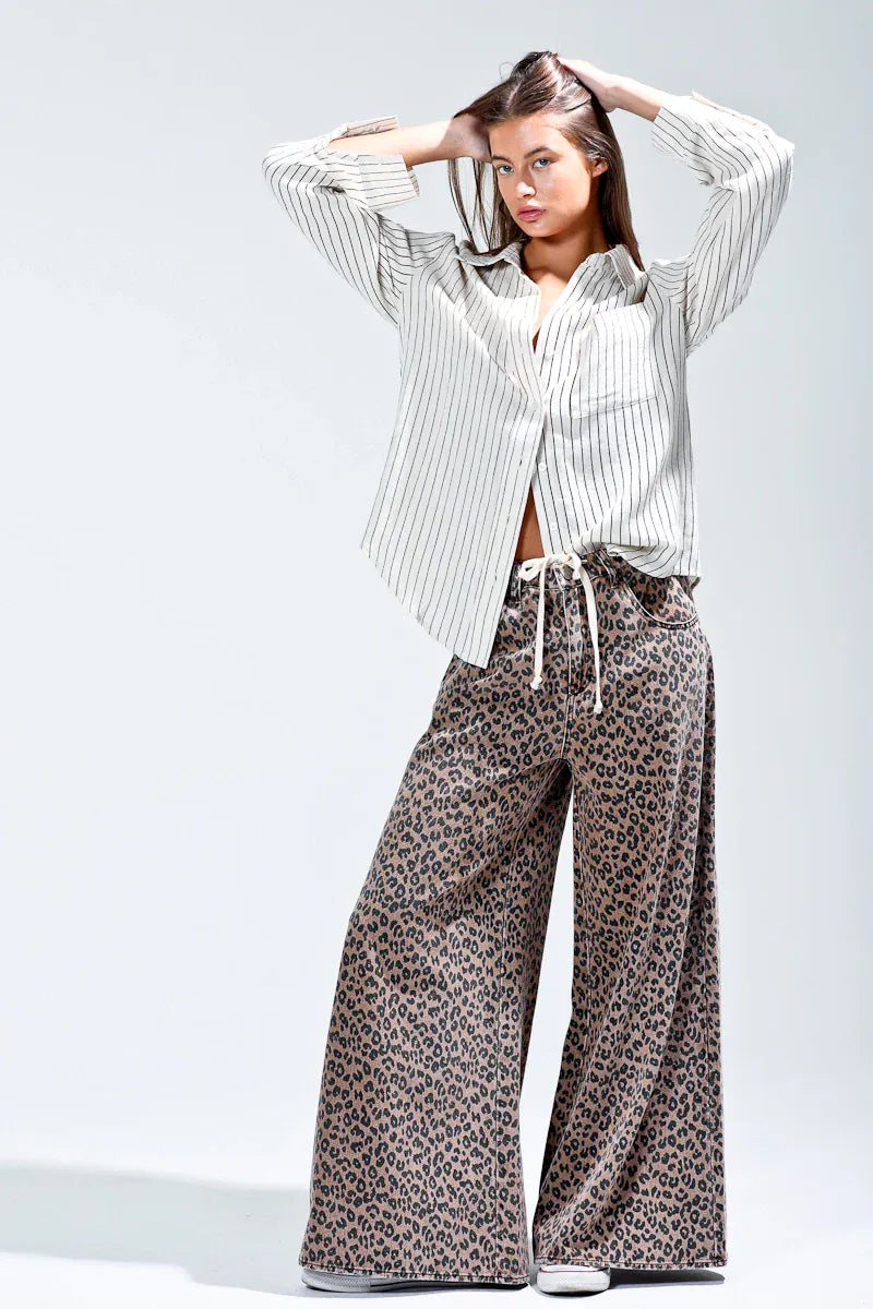 Button Down Linen Stripe Shirts