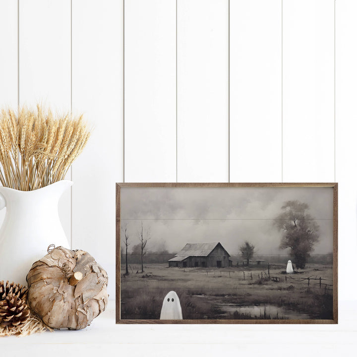 Barn With Ghosts By Petals Prints Design Wall Art