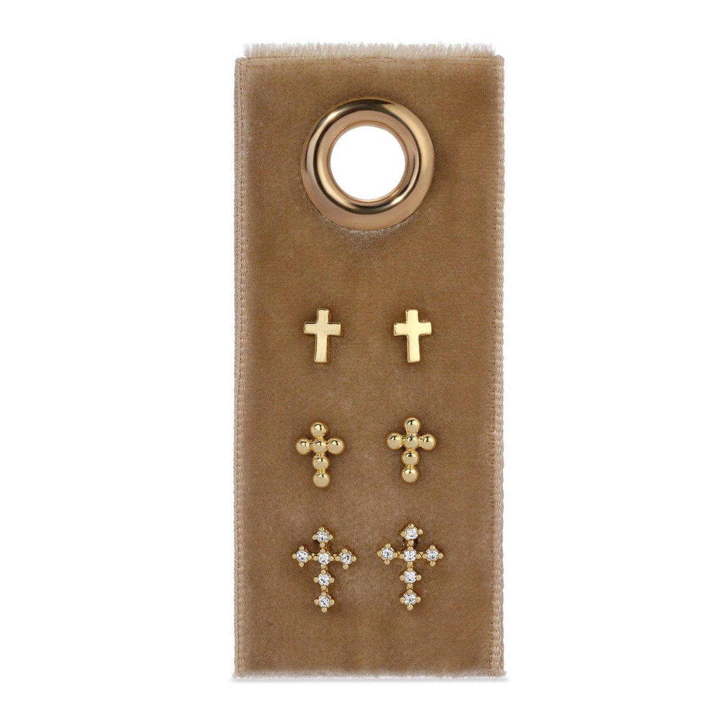Cross Velvet Set/3 Stud