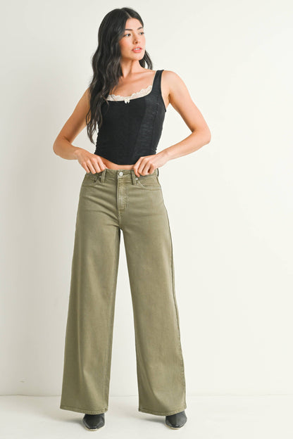Olive HR Palazzo Wide Leg