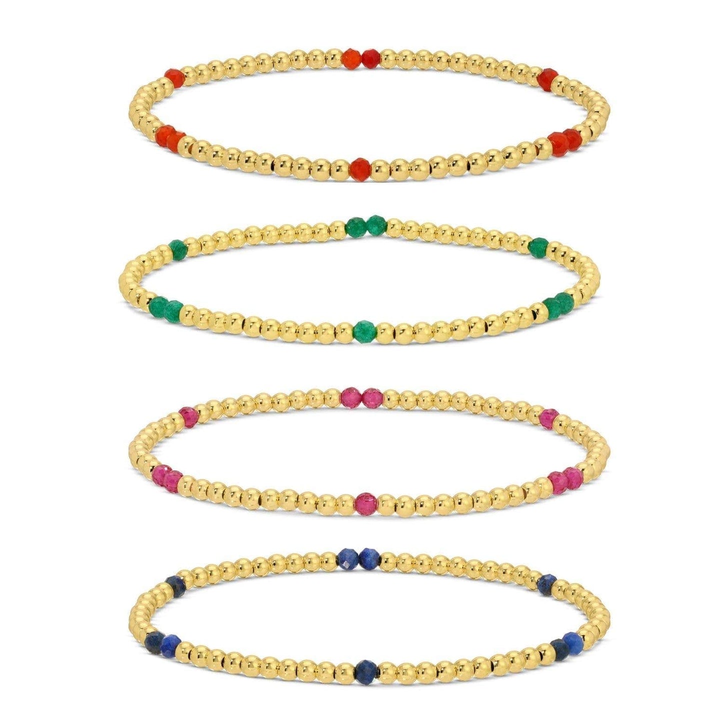 3mm Stone Accented Stretch Bracelets