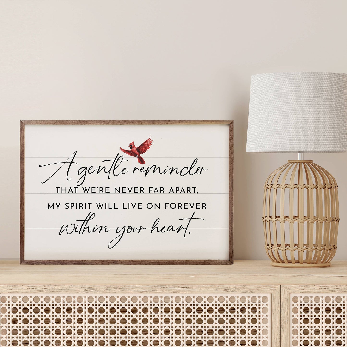 A Gentle Reminder Cardinal White Art Print