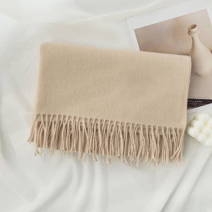 Minimalist Solid Color Tassel Scarf 6W6NSW306