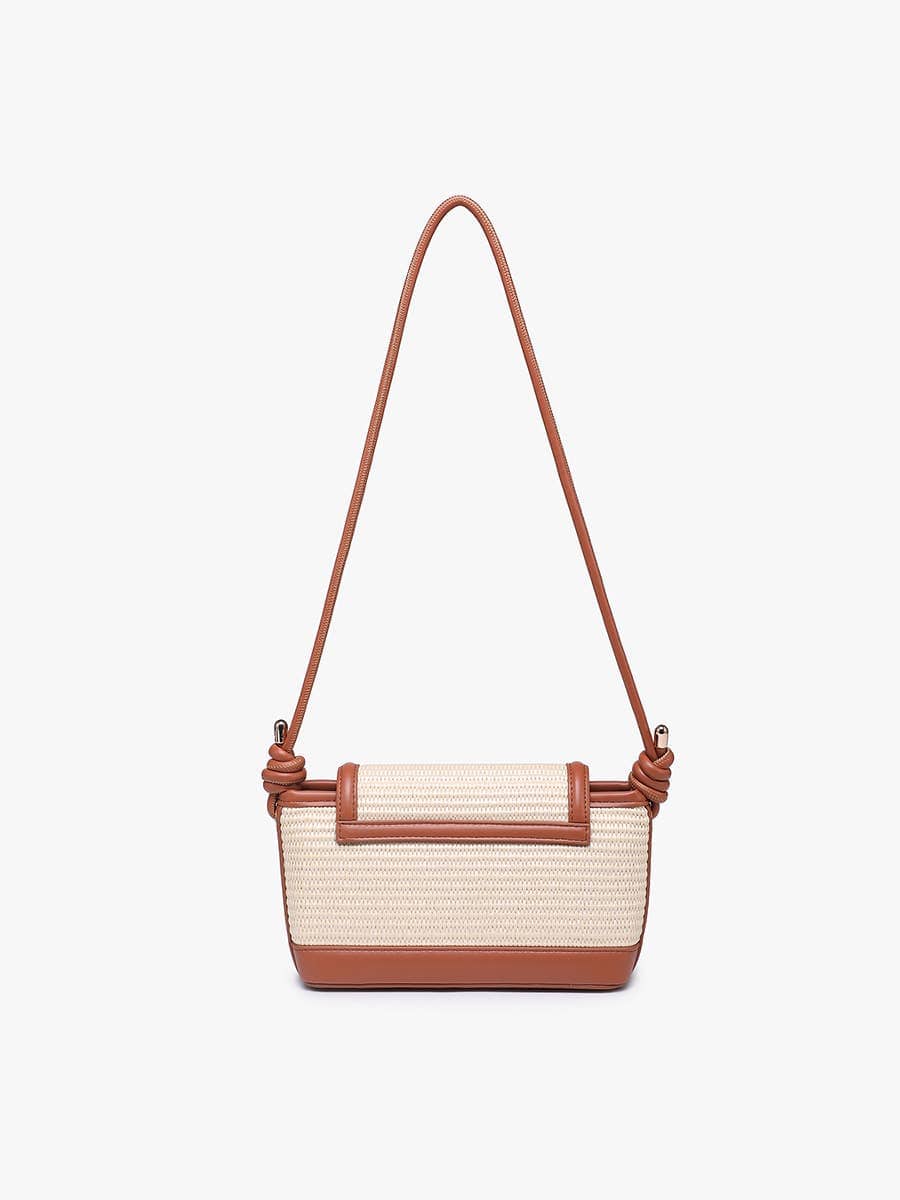 Oaklynn Straw Crossbody w/ Twisted Strap & Snap Closure Purse