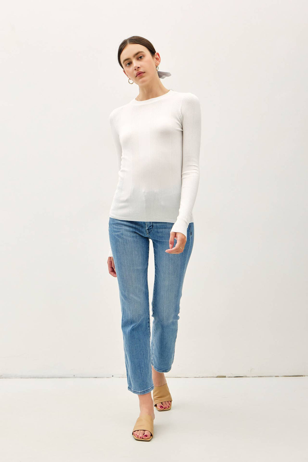BASIC PATTERNED KNIT SWEATER