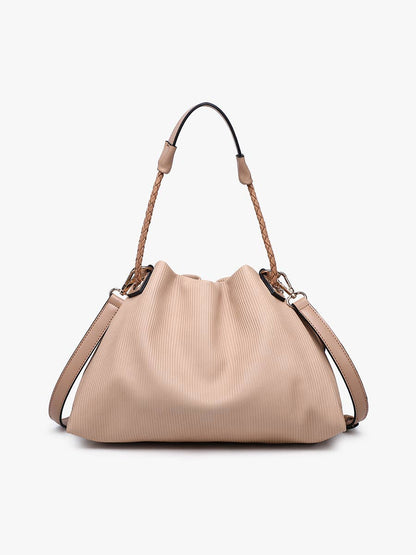 M2815 Aaliyah Pleated Drawstring Bucket Bag w/ Removable Coin Pouch