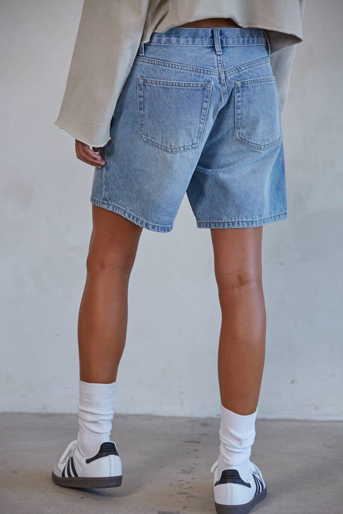 Woven Denim Shorts