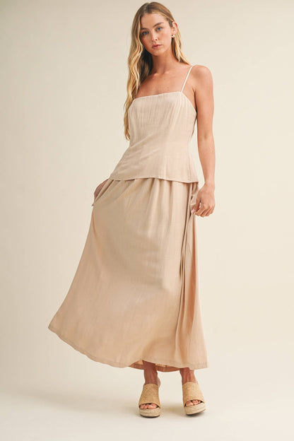 Architectural Tiered Bodice Maxi Dress