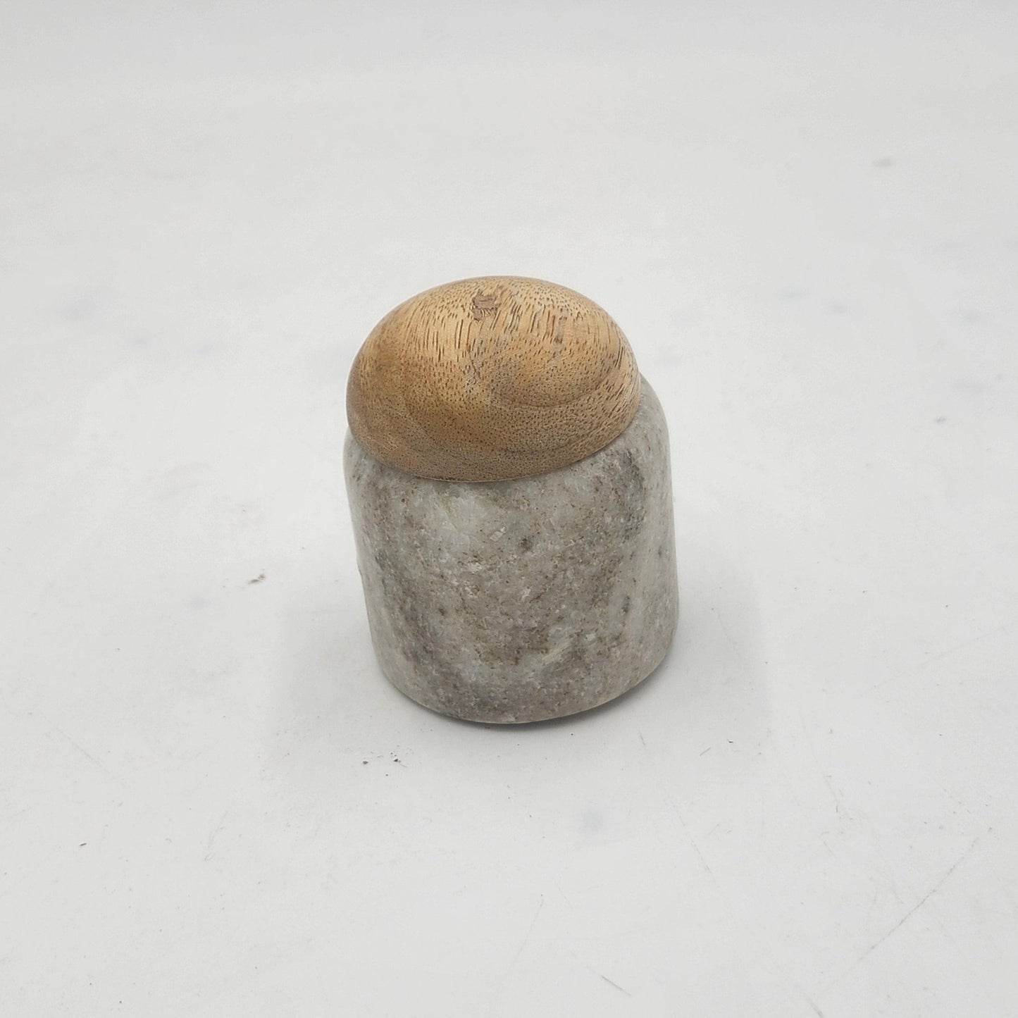 SmallnMarble Canister With Wood Lid