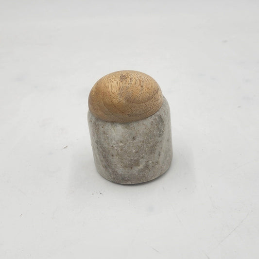 SmallnMarble Canister With Wood Lid