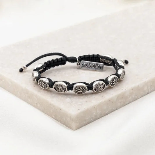 Protection Archangel Michael Bracelet - Silver and Black
