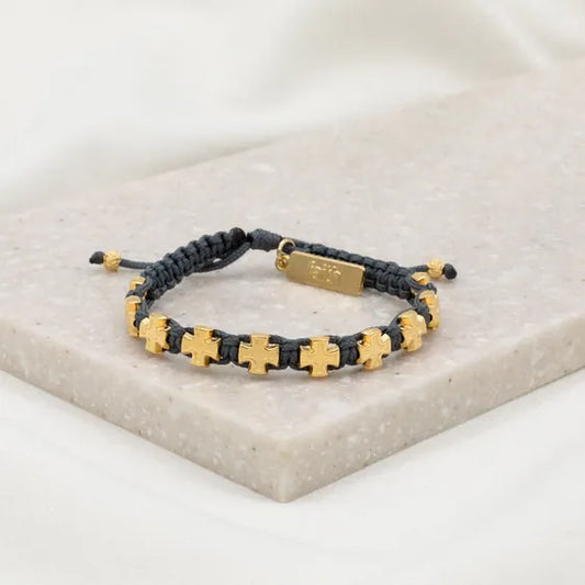 Faith Blessing Bracelet - Gold and Black