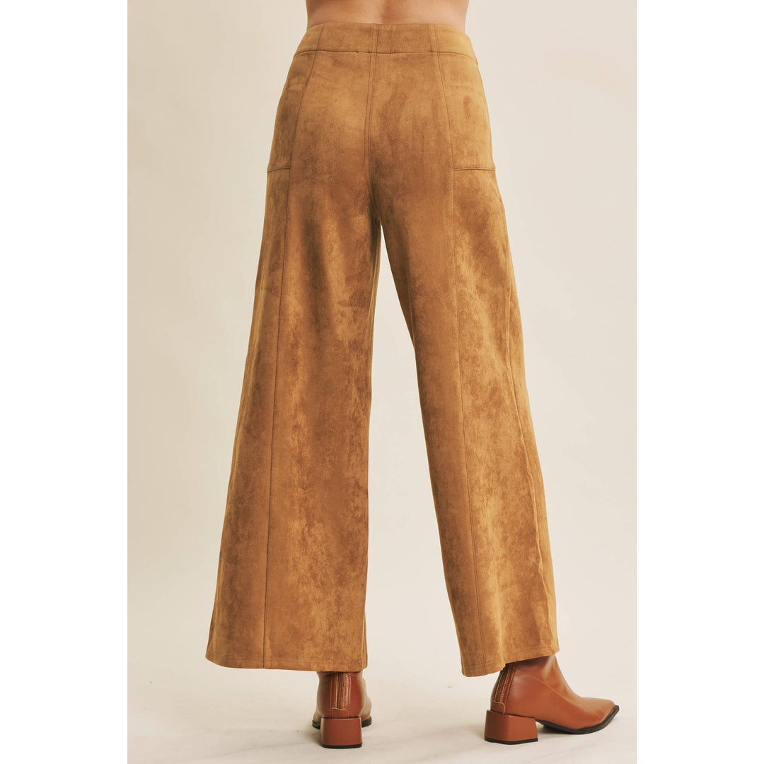 Buttery Suede Stretchy Wide-Leg Pants