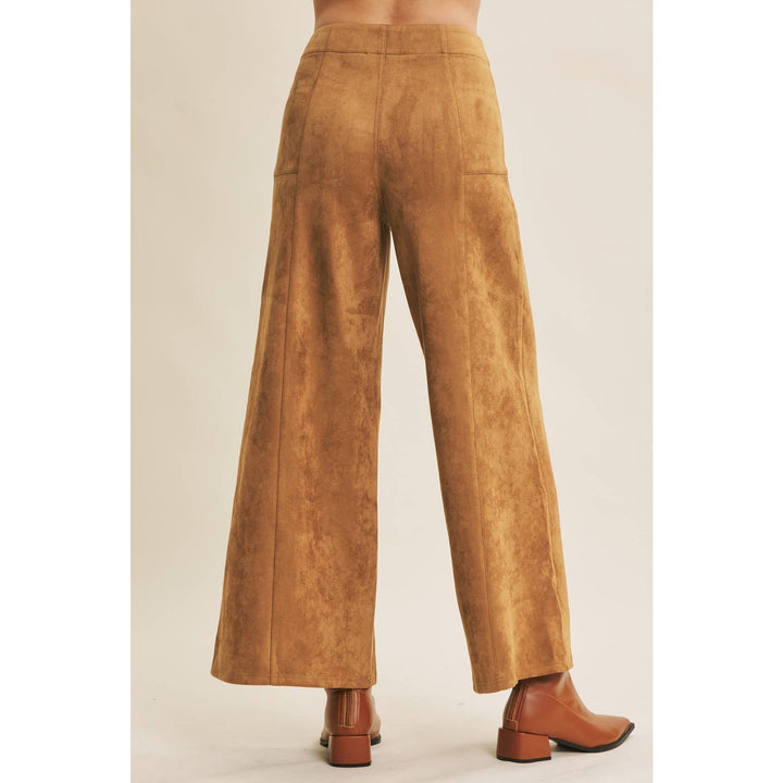 Buttery Suede Stretchy Wide-Leg Pants