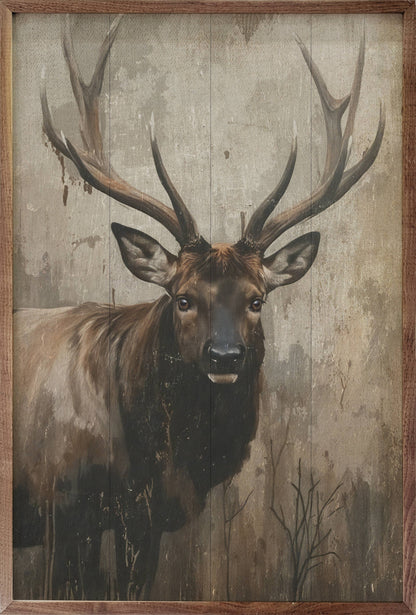 Rustic Elk Portrait Art Print