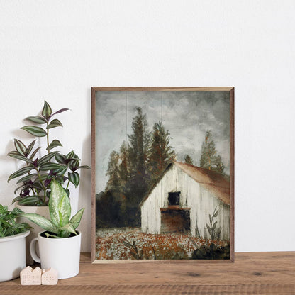 White Shed In Valley By Nina Blue