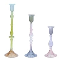 Pastel Glass Taper Candle Holder (3 sizes available)