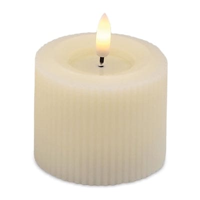 Cream FIA Wick Candle 3"D x 2.5"H Wax/Plastic 2 AA Batteries Not Included 4 & 8 Hr Timer