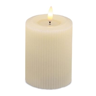 Cream FIA Wick Candle 3"D x 4"H Wax/Plastic 2 C Batteries Not Included 4 & 8 Hr Timer