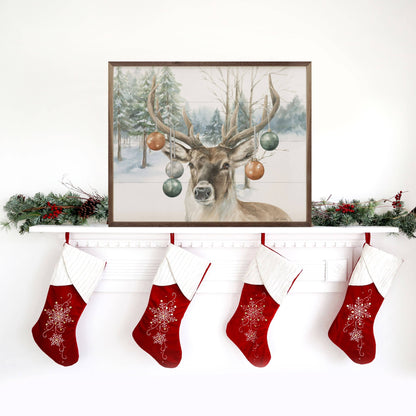 Christmas Deer By Leslie Trimbach Art Print