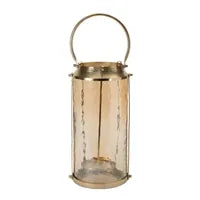 Amber Glass and Gold Lantern - 2 sizes