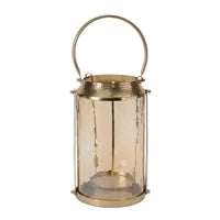 Amber Glass and Gold Lantern - 2 sizes