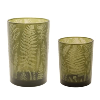 Candle Holder (2 Sizes) 4"D x 5"H, 4.5"D x 7"H Glass