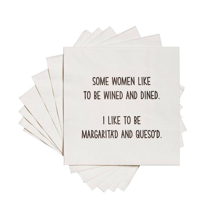 Some women like to be wined and dined Cocktail Napkins