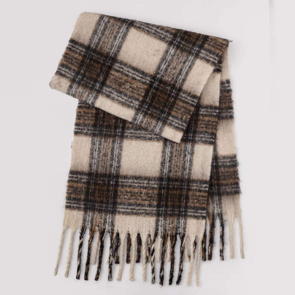 Trendy Plaid Thicken Warm Tassel Knit Scarf MK2BLW6W6NSW75